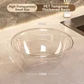 Lavabo tondo in PET trasparente rinforzato da 27cm su superficie di marmo - Piccolo Trasparente