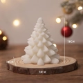 White Christmas tree scented candle with geometric design for festive home decor - White Luoye Christmas Tree (Tuberose) / 7.8x7.8cm