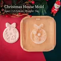 Moule à fondant maison de Noël 7,2x5,8cm pour pâtisserie festive et décoration de gâteaux - Acrylique / QA1367-Maison de Noël (Moule à gaufrer)