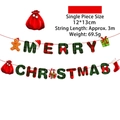 Banderole Merry Christmas à carreaux avec bonhomme de pain d'épices et décors - Lettres d'Épeautre et Pain d'Épice (027) / 1 Pièce