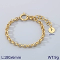 18k gold-plated 180mm chain bracelet with 10mm round letter Y initial pendant - Gold - Letter Y (KB186388-Z)