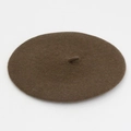 Boina clásica de lana marrón oscuro para mujer, estilo vintage con cálida textura de fieltro - M (56-58cm) / Café