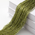 Glossy green metallic thread curtain with silver glitters for doorway partition - 1x2m / Grass Green