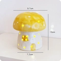 Ceramic mushroom night light in yellow and white, dimensions 10x9.7cm with warm lighting - Yellow