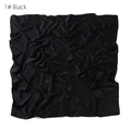 Solid color satin square scarf, large soft breathable black silk feel fashion head wrap. - Black
