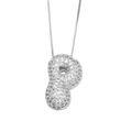 Silver chunky bubble letter P necklace pendant with cubic zirconia pave and thin chain - Letter P / Silver