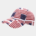 Detail of vintage American flag pattern and distressed texture on baseball cap - Adjustable / Vintage Distressed USA Flag (4#)