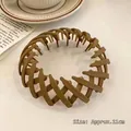 Brown velvet bird nest hair ring for ponytails, expanding frosted styling clip - Matte Coffee