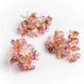 Pink and purple hydrangea petals with burned edge effect for DIY crafts on white background - Pale Green