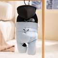 Quilted light blue and black dog winter jumpsuit with hooded ear protection and harness D-ring - Thick Bondi Blue / S (Recommended weight 1.5-2.5kg)