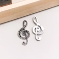 Anhänger Musiknote aus Antiksilber für DIY-Schmuck in Vintage und minimalistischem Stil - 1 Stück Antiksilber Musiknote 15*33mm - 2g