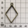 Antique bronze rhombus hollow frame pendant for DIY resin jewelry, size 38x28mm - Rhombus Shape (10488) / 25x40mm / Bronze