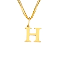 Collar minimalista de acero inoxidable dorado con colgante de la letra H mayúscula - Letra H (Dorado)