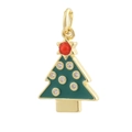 Dettaglio macro del ciondolo albero di Natale con smalto verde e placcatura oro - Albero di Natale con Stella