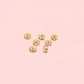 Golden plated spacer beads with multicolored rhinestones for DIY jewelry making - Copper Rhinestone Rondelle / 4mm / 20pcs Pack / Gold + White AB Rhinestone