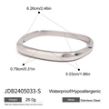 Bracciale rigido rettangolare in acciaio inossidabile lucido argento impermeabile e ipo - Bracciale Quadrato / Argento