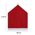 Classic red Christmas chair cover with plush white pom pom and 63x48cm dimensions - Red