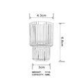 Ribbed glass candle holder with dual-purpose striped design and 35ml capacity - Narrow Mouth Style / 4.3x6.8cm / Clear