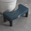 Navy blue thickened U-shaped toilet stool with non-slip texture and black support legs - Thin-legged Blue