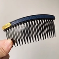 Dark blue hair comb with golden bear detail for organizing messy hair strands - Dark Blue