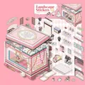 3D DIY jewelry box theme PET decorative stickers in dreamy pink and purple shades - Simno 6.0 Exquisite Jewelry Box