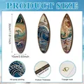 Decoración de pared de tabla de surf de madera náutica de 3 piezas con temas marinos - Juego de 3 Decoraciones de Tabla de Surf (Y24Y50901_Q)