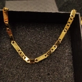 Handcrafted 18K gold plated stainless steel rectangle link chain necklace in a black box - Necklace 6