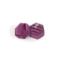 Sechseckige lila Samt-Ringbox mit zwei Schlitzen für elegante Aufbewahrung - 5x5x4.5cm / Rosarot