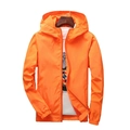 Giacca casual arancione vivace con cappuccio e zip per uomo e donna con polsini - Arancione