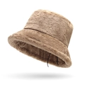 Bob en fausse fourrure léopard pour femme en peluche épaisse couleur café clair - Beige Foncé