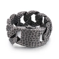 Bracciale in acciaio al titanio martellato vintage con finitura in argento antico - 31mm Argento Antico (KB153663-KJX)