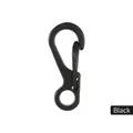 Classic mini spring snap hook keychain in black matte finish zinc alloy - Black