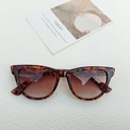 Chic leopard print square sunglasses with gradient brown lenses and retro frames - Leopard Print