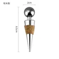 Tapón de vino estilo corcho con parte superior de metal redondo y sello cónico 8,5cm - Cabeza de Metal + Plástico + Corcho Natural