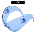 Y2K futuristic oversized wrap sunglasses with translucent blue lenses in C4 colorway - Transparent Blue