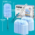 Set piumino elettrostatico blu con impugnatura ergonomica e testine in fibra spessa - Blu-Viola Doppio Lato (10 Pezzi)