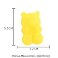 Cute yellow jelly bear squishy toy made of translucent resin, size 5.5cm by 3.2cm - Yellow