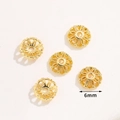 6mm gold-plated hollow flower bead caps for DIY jewelry making and pearl strand spacer caps - No.5 Eight-Petal Bead Cap 6mm