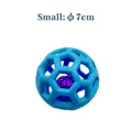 Small 7cm hollow TPR rubber pet toy ball in blue and purple for dogs and cats - Small Blue with Bell