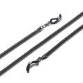 Dettaglio macro di catena per occhiali in maglia metallica nera 4mm con gommini - Nero