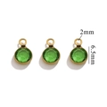 6.5mm green faceted crystal connector charm with gold plated stainless steel base - Single Hole Gold - Green