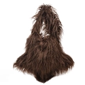 Sac à bandoulière en peluche marron à texture douce et au design minimaliste chic - Marron
