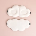 White 3D cloud-shaped sleep mask inserts with breathable contoured foam and straps - Off-white