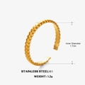 Anillo de acero inoxidable chapado en oro de 18K con 1,7 cm de diámetro y textura de cuentas - Dorado