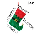 Calza natalizia stile elfo in rosso e verde con cintura nera e campanellino d'oro - Verde