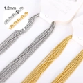 Detail showing 1.2mm stainless steel bead chains in silver and gold for jewelry making - 1.2mm Bead Chain (40+5cm)