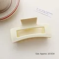 Creamy rectangular matte hair claw clip 10.5cm for elegant French twist hairstyles - Square Frosted White - Approx 10.5cm