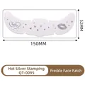 Silver metallic freckles face sticker with hearts and lips patterns, 150x52mm size - Silver Stamping Freckle Face Patch(QT-0095)