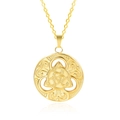 Elegant 18k gold-plated stainless steel witch knot necklace with circular celtic pendant - Gold