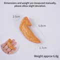 Realistic fake chicken wing tip model pendant in yellow finish for creative bag decor - 5.8cm Braised Chicken Wing Tip - No Buckle